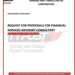 Request for proposals for Financial Services Advisory Consultant